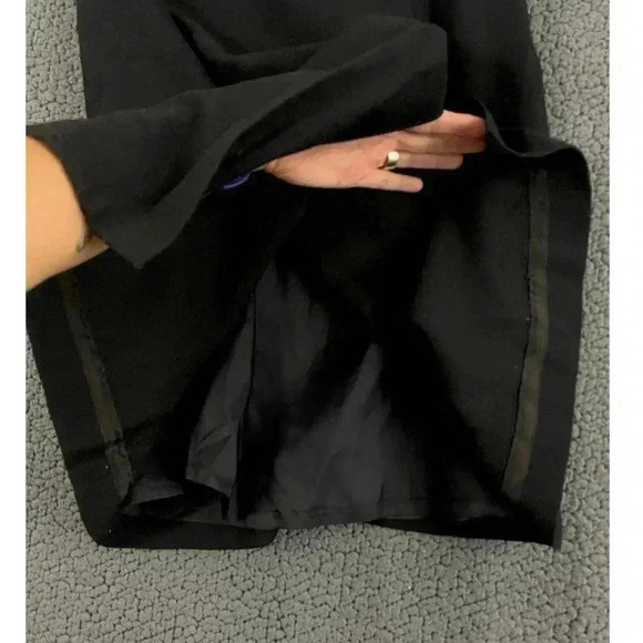 VTG Talbots Black Lined Pencil Wrap Skirt Sz 8 100% Wool Women's - Picture 5 of 9